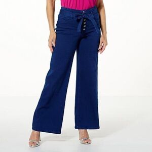 G BY GIULIANA DENIM SATEEN WIDE LEG JEAN